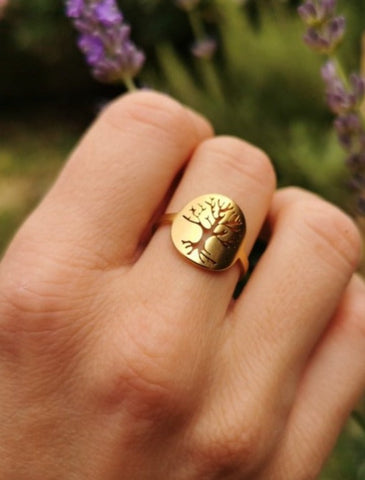 BAGUE ARBRE DE VIE DORE