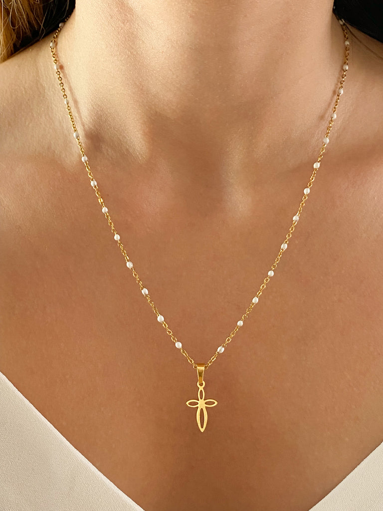 Collier Pendentif Croix Gothique - Longueur 63,5 Cm (30") - Acier 316L Sans Nickel - Neuf étiqueté