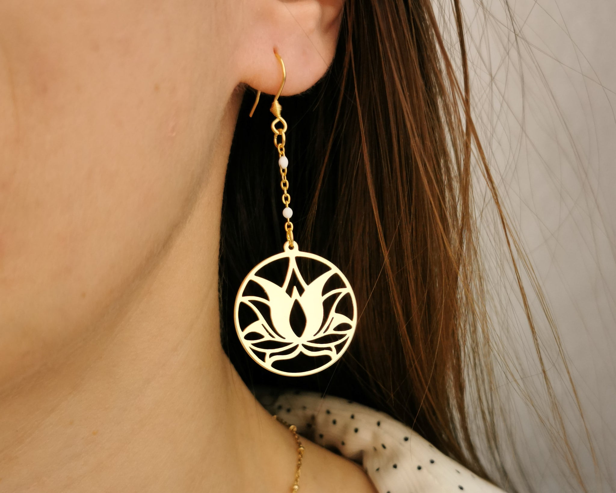 BOUCLES LOTUS PERLES