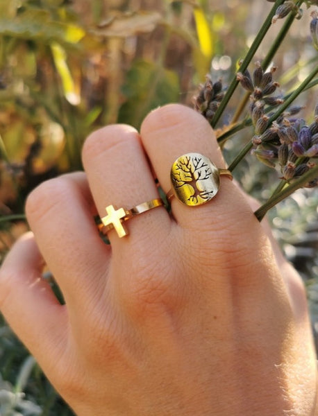 BAGUE CROIX DORE