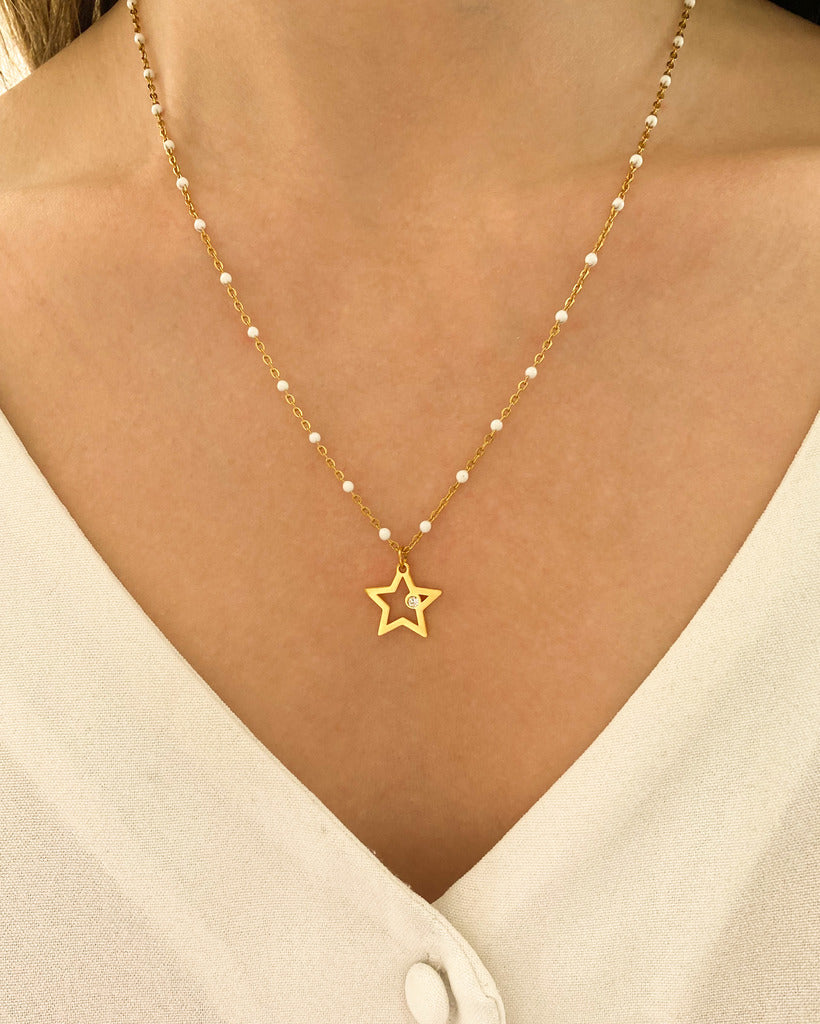 Collier Y ÉTOILE acier inoxydable